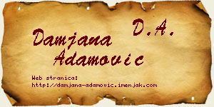 Damjana Adamović vizit kartica